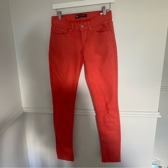 𝅺levi Skinny Orange Jeans Sz 25 - Picture 1 of 5